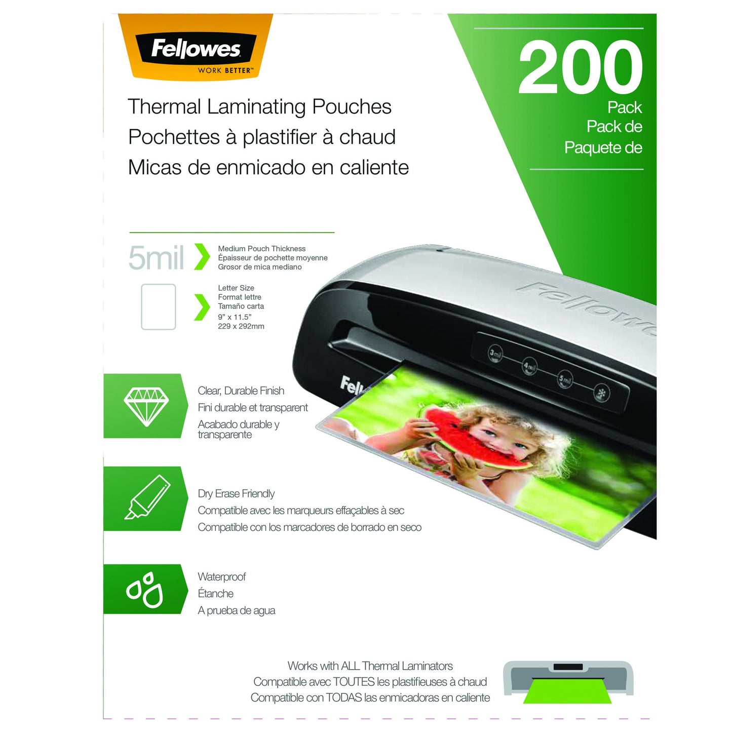 Fellowes Saturn 3i 95 Thermal Laminator Machine Bundle with Laminating Pouches