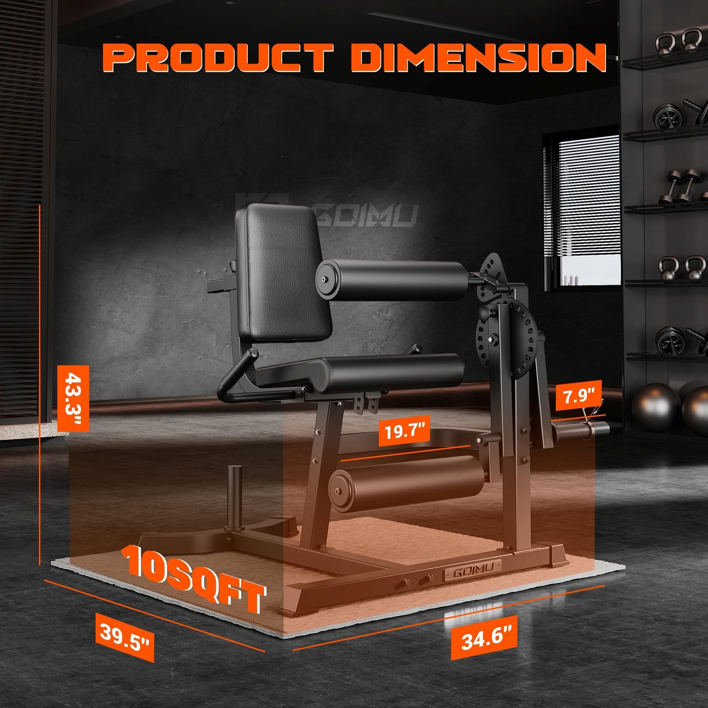Leg Extension and Curl Machine, GOIMU 4 in 1 Lower Body Workout Machine, Adjustable Leg Curl Machine with Plate Loaded, Leg Extension Machine with Exercise Bench, Home Gym Weight Machine