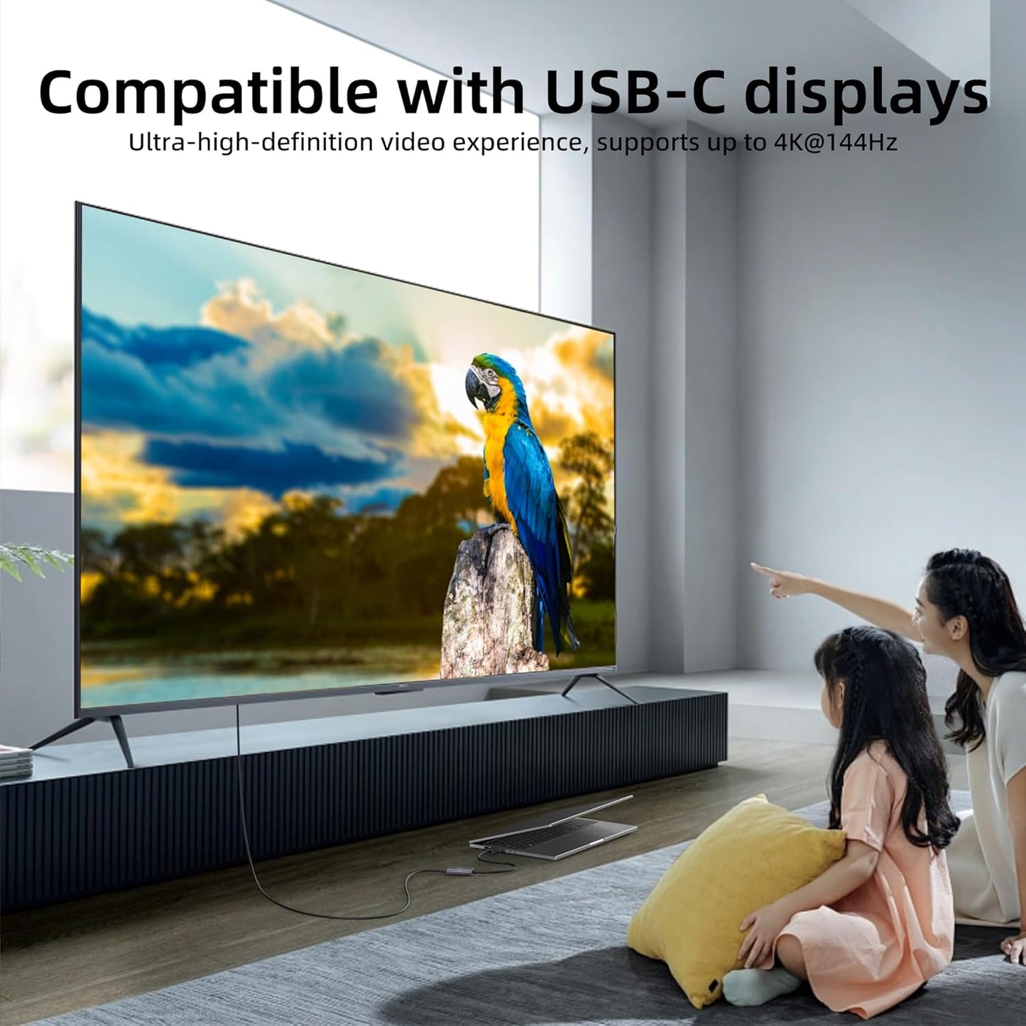 Maqze 8K@30Hz 2.1 4K@144Hz, 0.5m 65W PS5, HDMI to USB-C Adapter, Graphene Cable with PD Charging,HDMI Male to Type-C