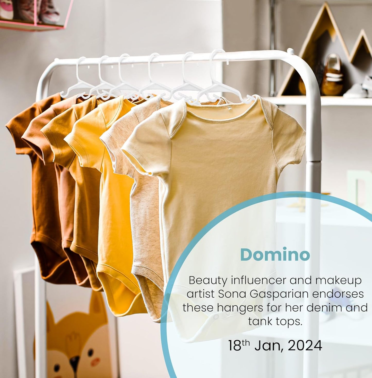 Utopia Home Kids Hangers - 60 Pack of 11.5 Inch Plastic Baby Hangers for Closet | White Childrens Hangers