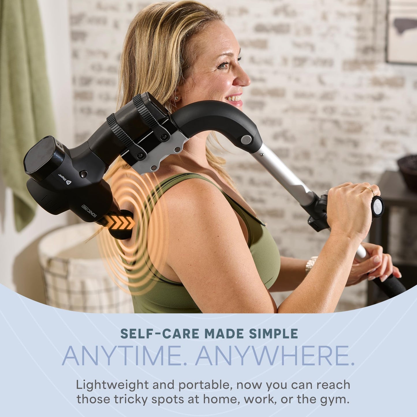 LifePro Massage Gun Holder for Back – Ergonomic Massage Gun Extension Handle – Compatible with All Major Brands - Portable, Lightweight, Targets Hard-to-Reach Areas