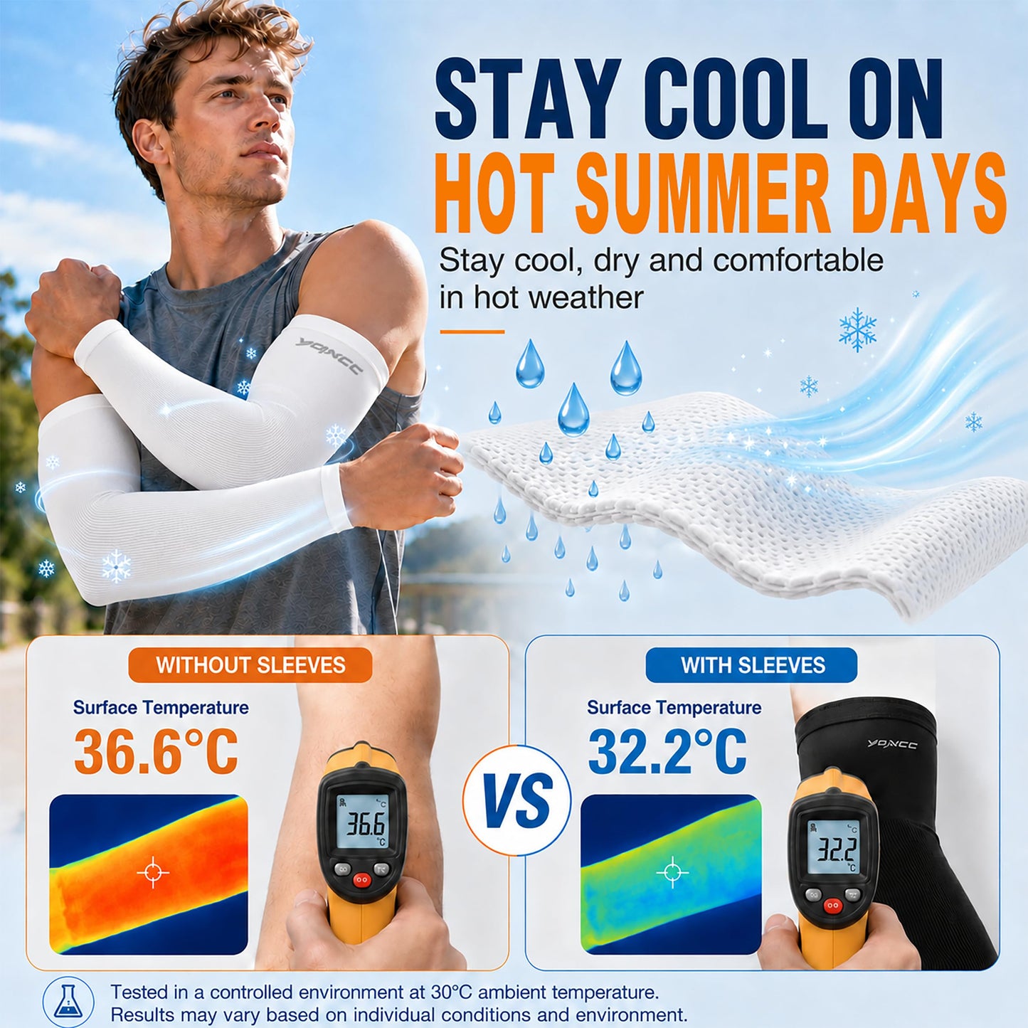 YQXCC 4 Pairs Arm Sleeves for Men Women, UPF 50 UV Sun Protection Cooling Sports Compression Sleeves for Golf Basketball