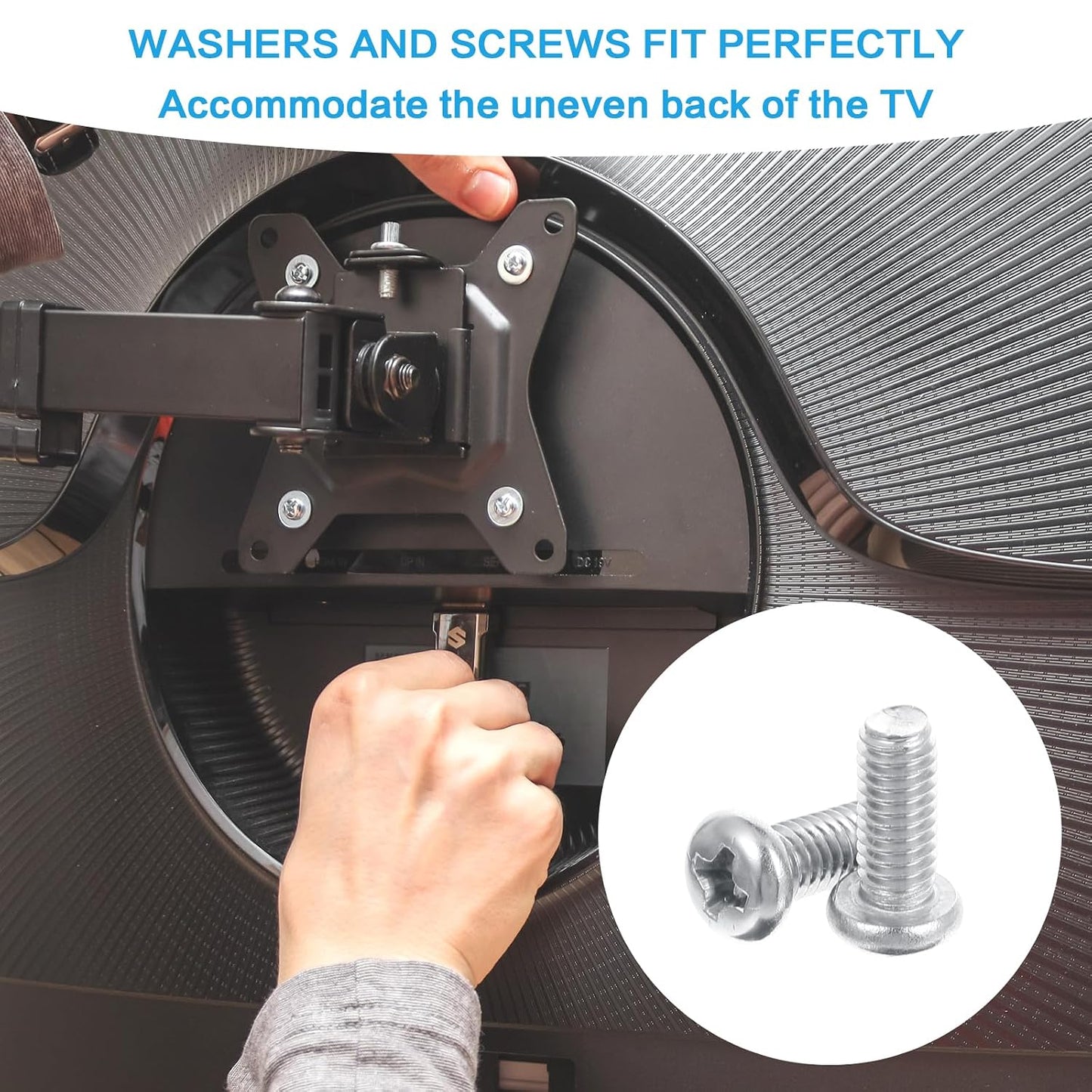 Xinjoduz 10 M4 10mm 10 Pcs Monitor Mount Screws, Screws for Mounting On Monitors, X with Washers Computer Mounting