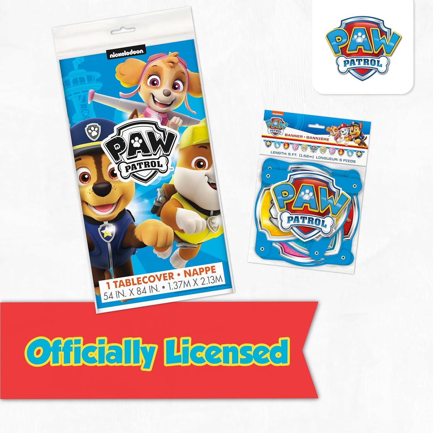 Paw Patrol Tablecloth & Birthday Banner - Officially Licensed Party Decorations | Fun & Festive Design
