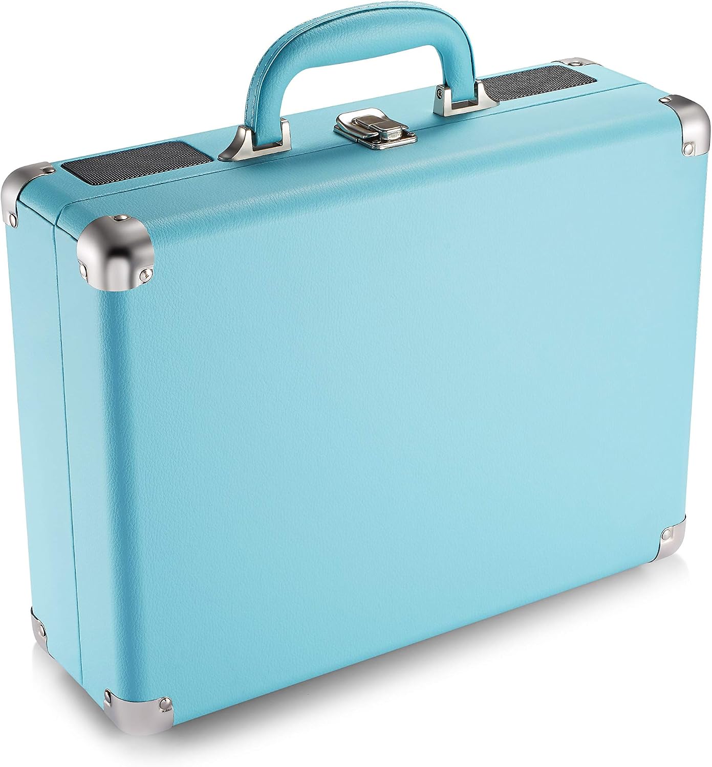 Feir 3 2 Vinyl Stereo Blue Record Player Speed Portable Turntable Suitcase Built in Speakers RCA Line Out AUX Headphone