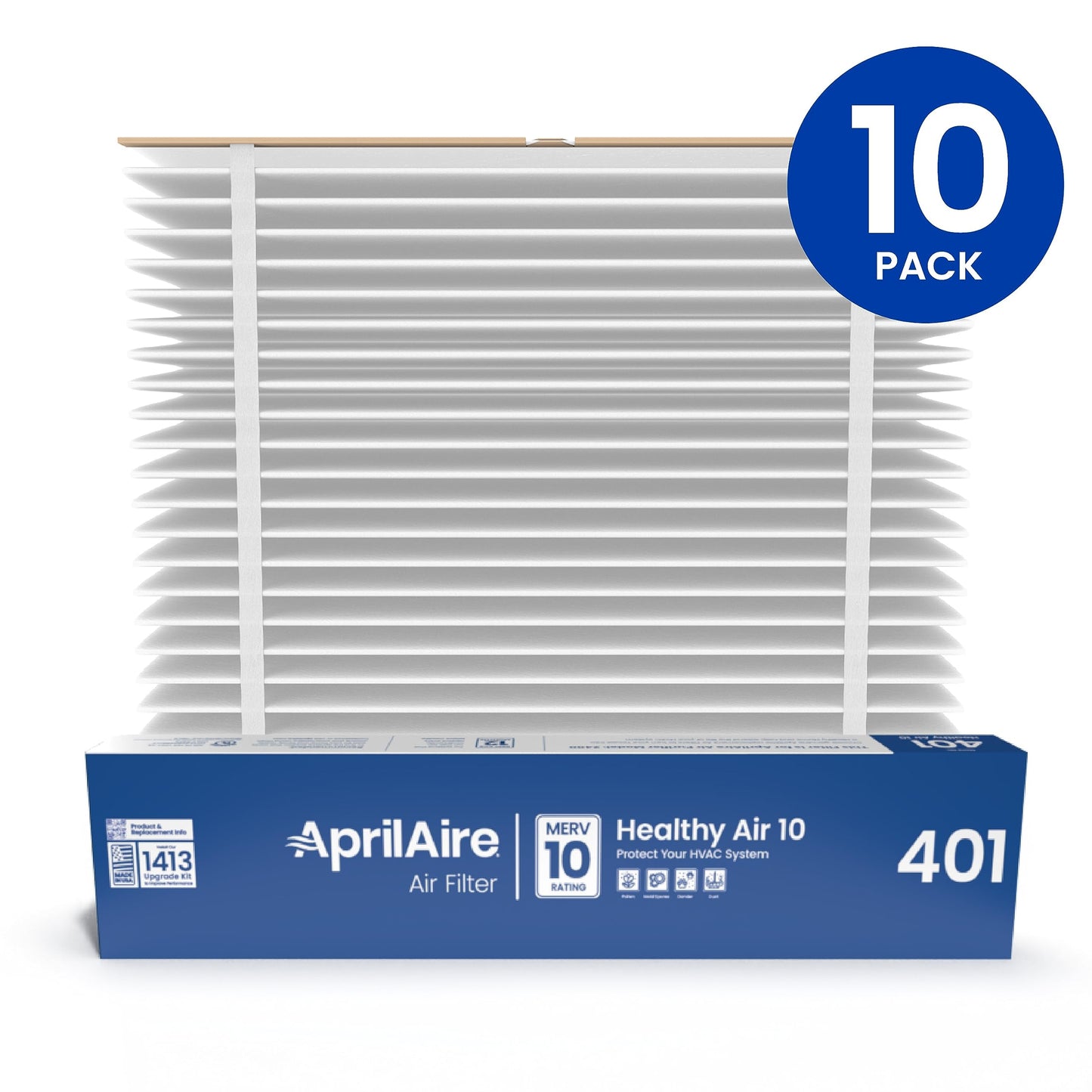 AprilAire 401 Replacement Furnace Filter for AprilAire 2400, Space-Gard 2400 Whole-House Air Purifiers - MERV 10, 16x25x6 Air Filter (Pack of 10)