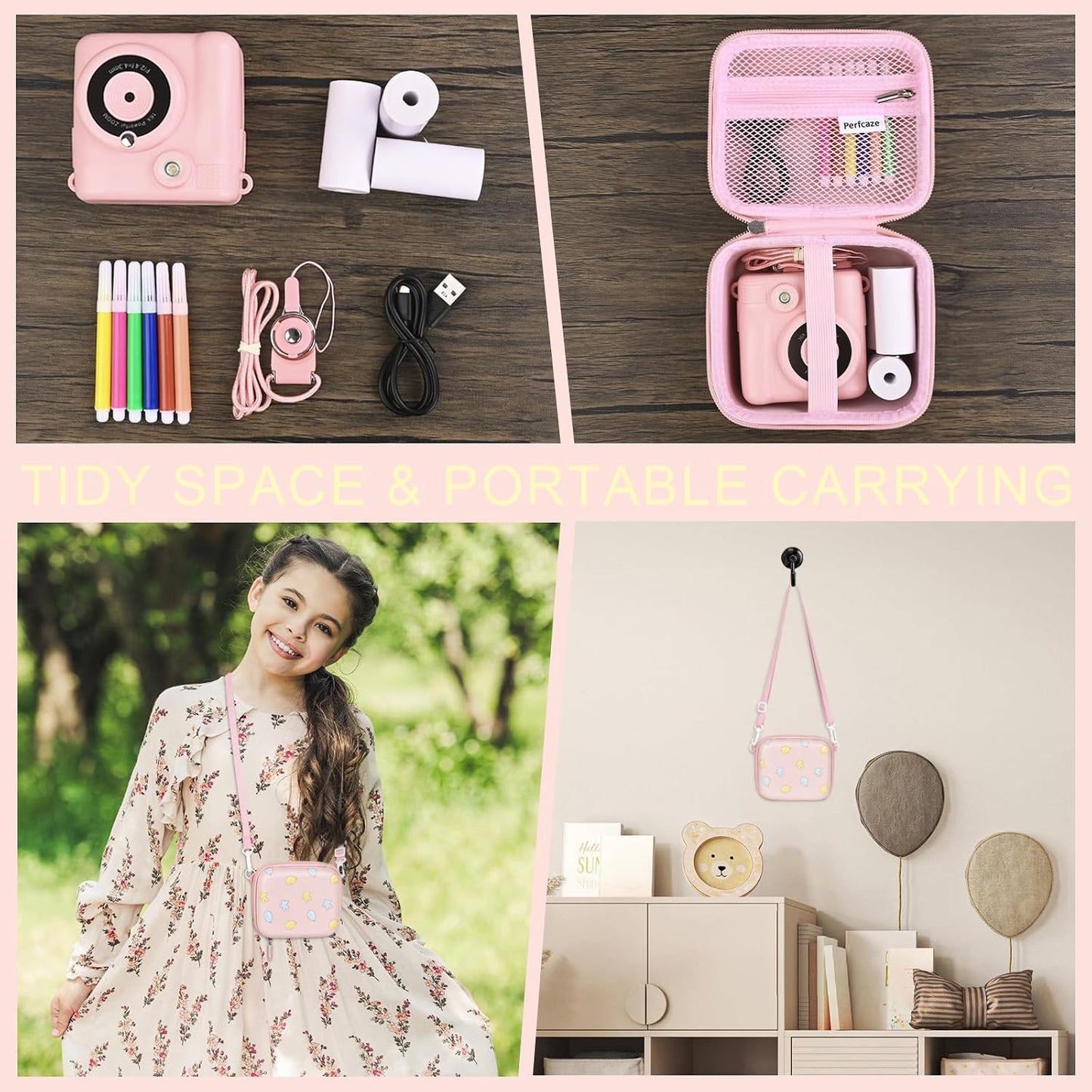 Kids Instant Print Camera Case Compatible with Dylanto/Gofunly/DUDUDRAGON/ESOXOFFORE Kids Camera, Prints Paper Water