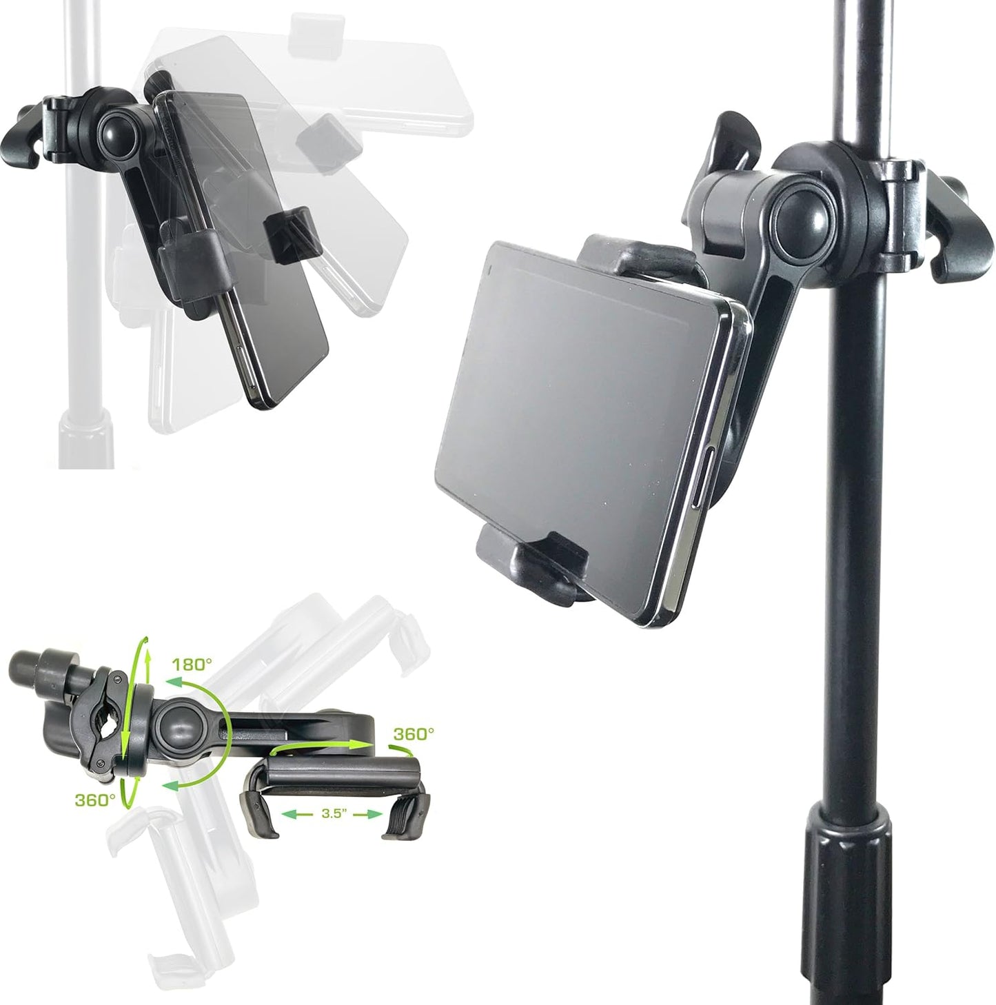 Accessory Basics w/360 3.75 inches AccessoryBasics Music Boom Mic Microphone Stand Smartphone Mount Swivel Adjust