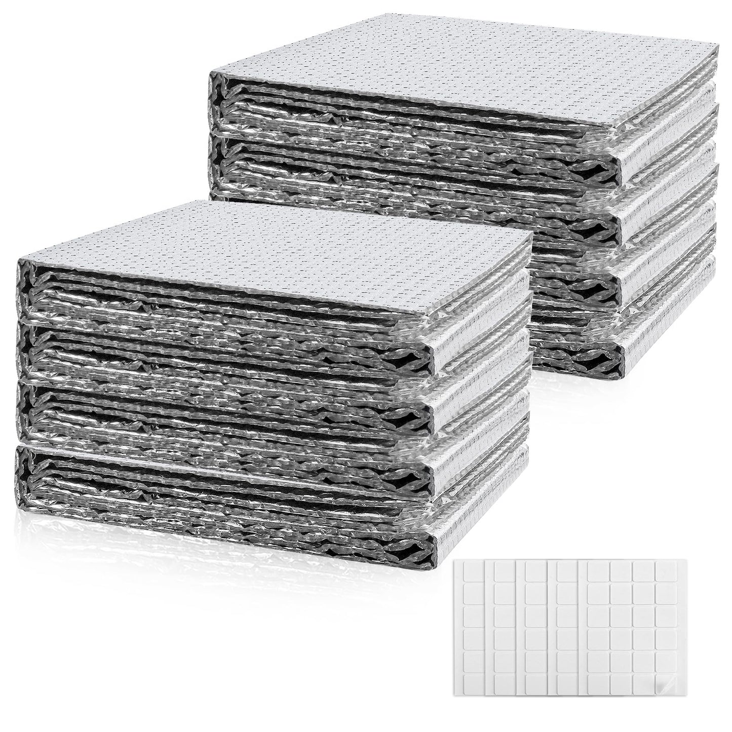 Reflective Bubble Insulation Sheet 6MM Thick Double Bubble Aluminum Foil Shield Garage Door Insulation Panels Kit Radiant Barrier for Windows RV Roof Attic Wall (20.5IN X 54IN, 8 PCS)