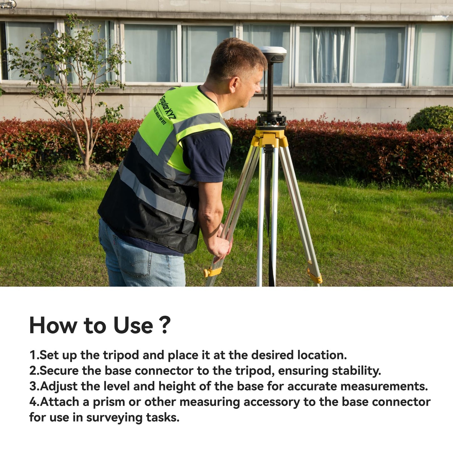 SingularXYZ Universal Tribrach/Base for GPS RTK and Total Station Prisms, Black Aluminum Alloy Construction, Durable, 5/8" x 11 Thread for Surveying Equipment