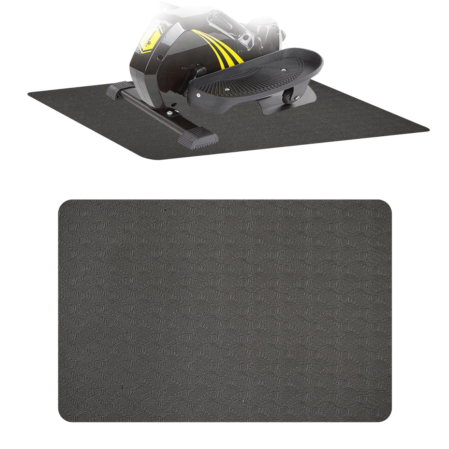 Non-Slip Workout Mat for Under Desk Ellipticals,Thicker & Quieter,23.6x17.7x0.2",Suitable for Ellipse Leg Exerciser, Foot & Leg Pedal Exerciser for Seniors Fitness, Floor Protection,Enhanced Stability