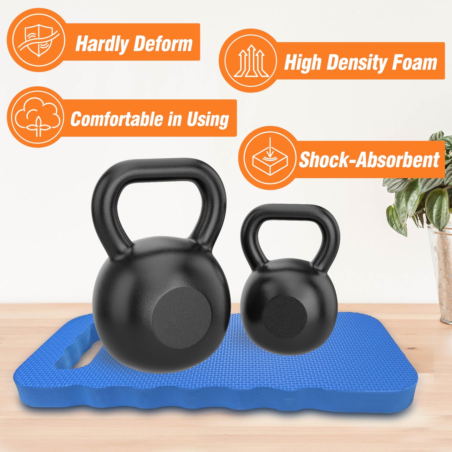 Gardzen 3-Pack Foam Garden Kneeling Cushions - for Gardening, Baby Bath, Yoga, Pilates, Exercise, 16"x8"x1", Blue