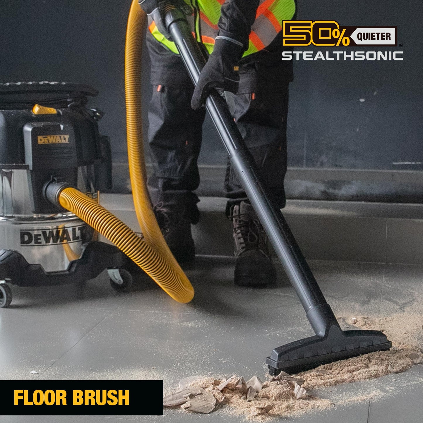 DEWALT 5 Gallon 4 HP STEALTHSONIC Shop Vacuum Wet and Dry DXV05S-QTB with 6 Dust Bags Ultra Quiet Stainless Steel Wet/Dry Vacuum Cleaner with Powerful Suction for Garage, Jobsite, and Workshop