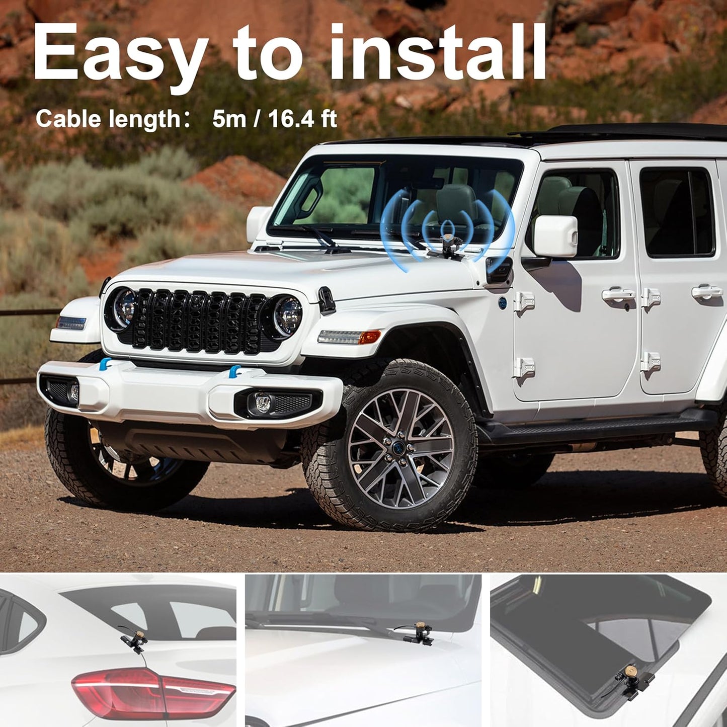 eifagur PL-259 16.5 Adjustable NMO Antenna Lip Hatchback Mount W/NMO Mount Cap UHF Male ft Cable for Vehicle Truck Car
