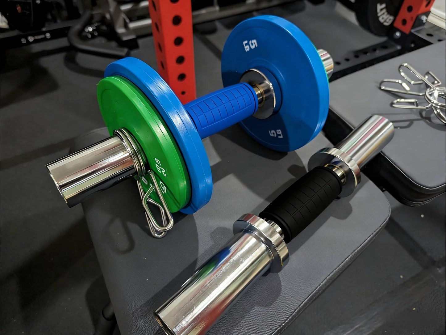 qibylift Pull Up Thick Bar Adapter, Weight Grips Bar Fit for Standard Barbell - Dumbell Handles, Silicone Rubber Barbell Grips for Weight Lifting Cable Attachments & Fitness Training (Black)