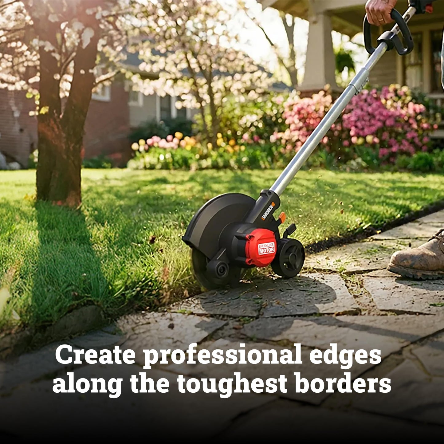 WORX Nitro Cordless Lawn Edger, 7'' Grass Edger with 3 Depth Settings, 20V Trencher with Dual Wheels & Brushless Motor, Battery & Charger Not Included, WG898.9