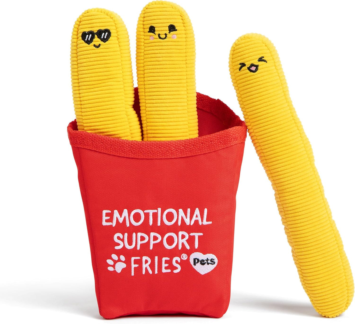 Relatable Emotional Support Pet Fries - Cuddly Dog Toys & Puppy Essentials | Great Gift Set with 3 Toys