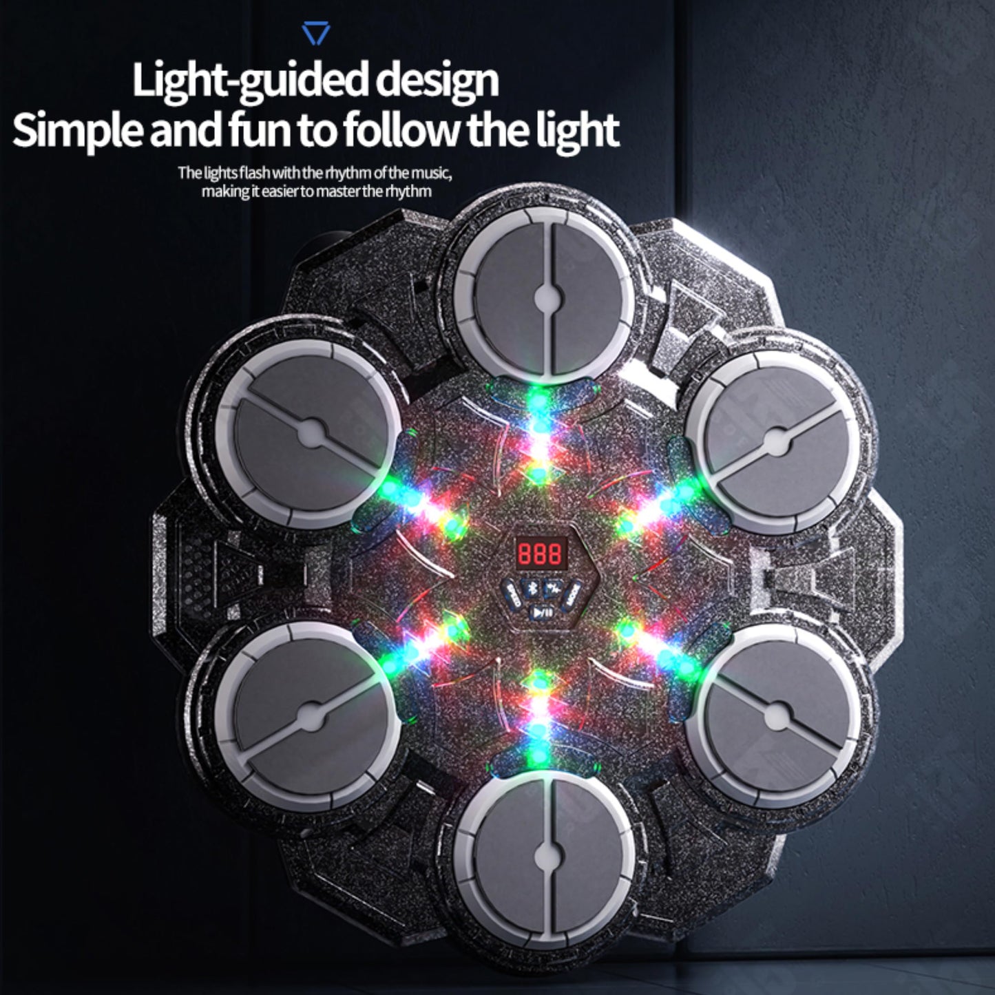 Smart Music Boxing Machine with Gloves Wall Mounted LED Kids Teens Adults, Boxing Target Machine, Smart Punching Target Workout Punching Machine for Kids 3 4 5 6 7 8 9 10 11 12+ Years Old