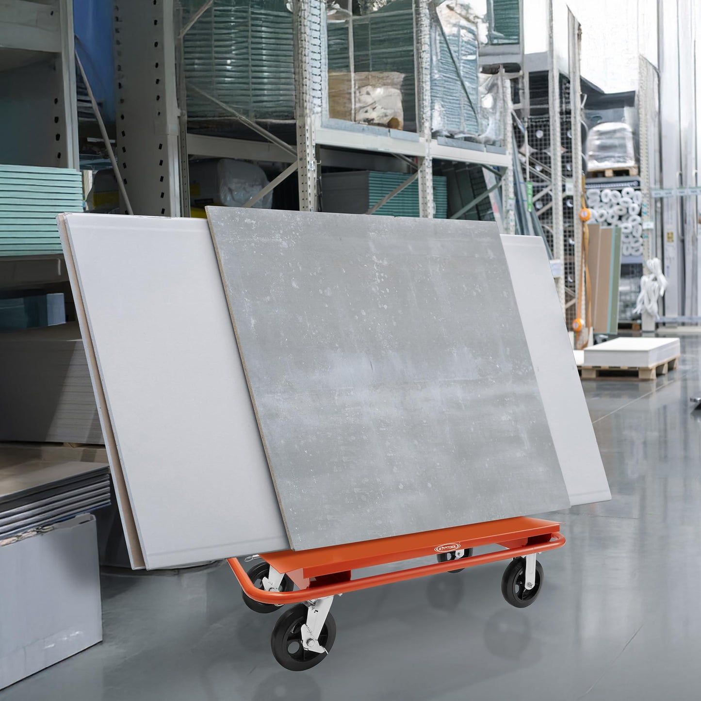 GypTool Heavy Duty Drywall Sheet Cart & Panel Dolly - Orange