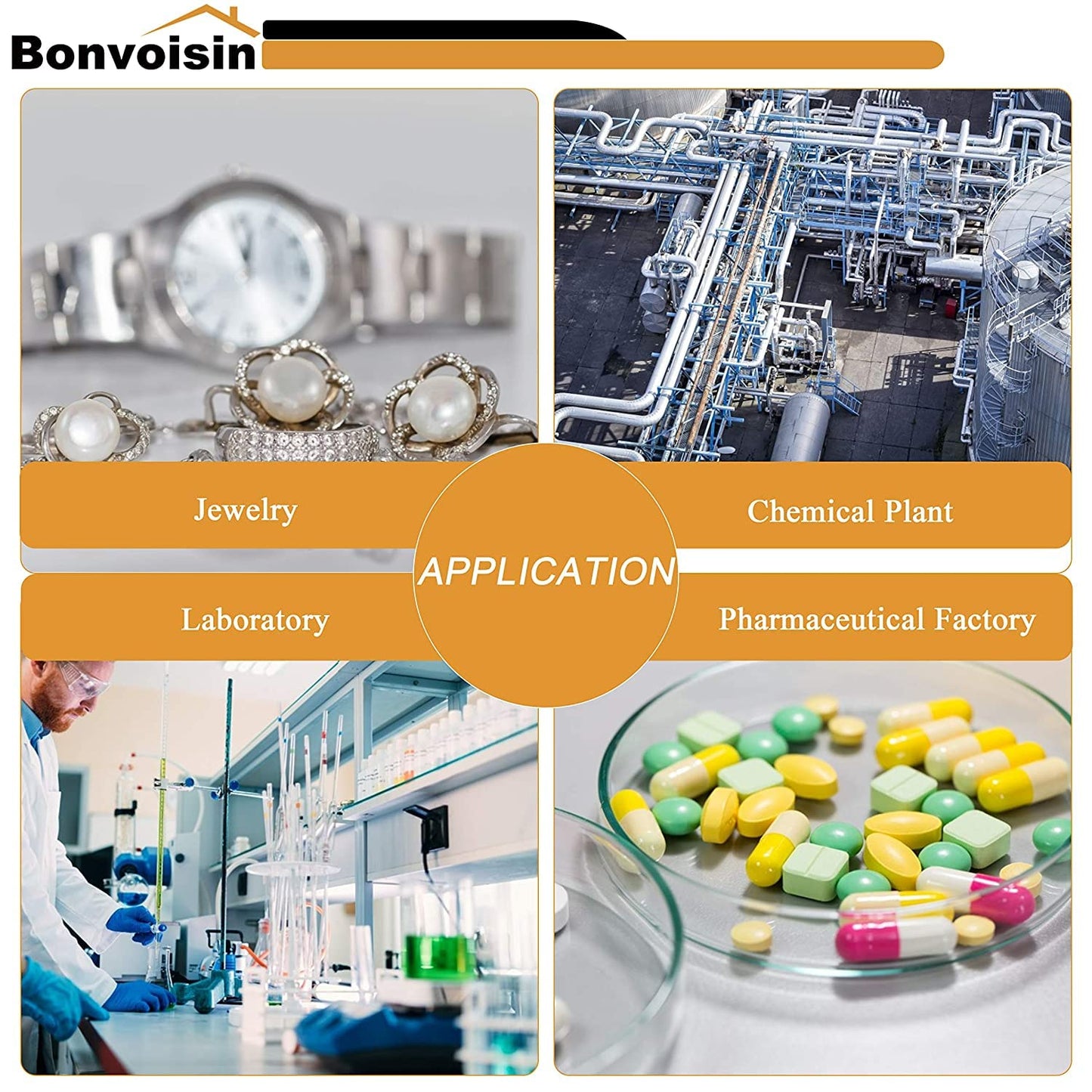 Bonvoisin Analytical Balance 500gx1mg Precision Lab Scale Digital Electronic Scale 1mg Laboratory Analytical Scale LCD Display Scientific Scale with Windshield (500g, 0.001g)