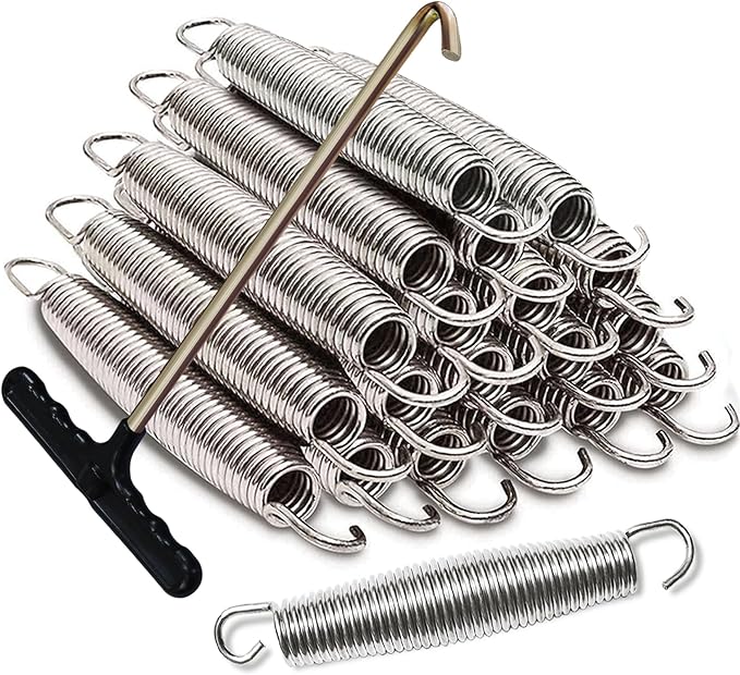 Eurmax USA Trampoline Springs Heavy Duty Stainless Steel Replacement Springs with T Hook, 20pcs-Pack
