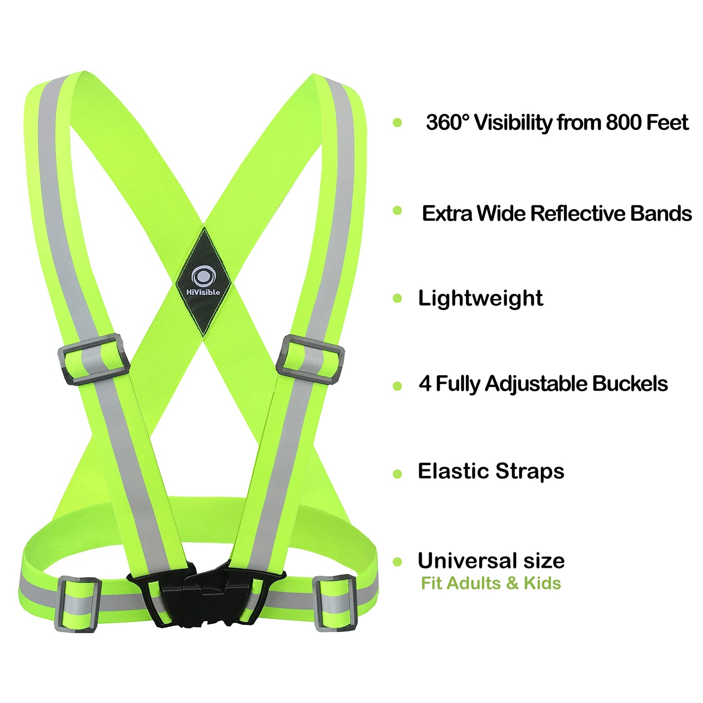 HiVisible | 10 Reflective Safety Straps Hi Vis Strap Vest Safety Suspenders Reflective Running Working Reflective Vest Straps