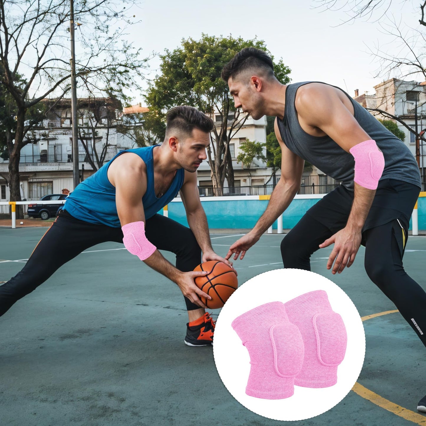 Aiyorse Compression Elbow Pads Arm Brace,Support Fitness Arm Protector Badminton Basketball Breathable Sleeve Wrap Soft Support Cushion for Men and Women(Pink)