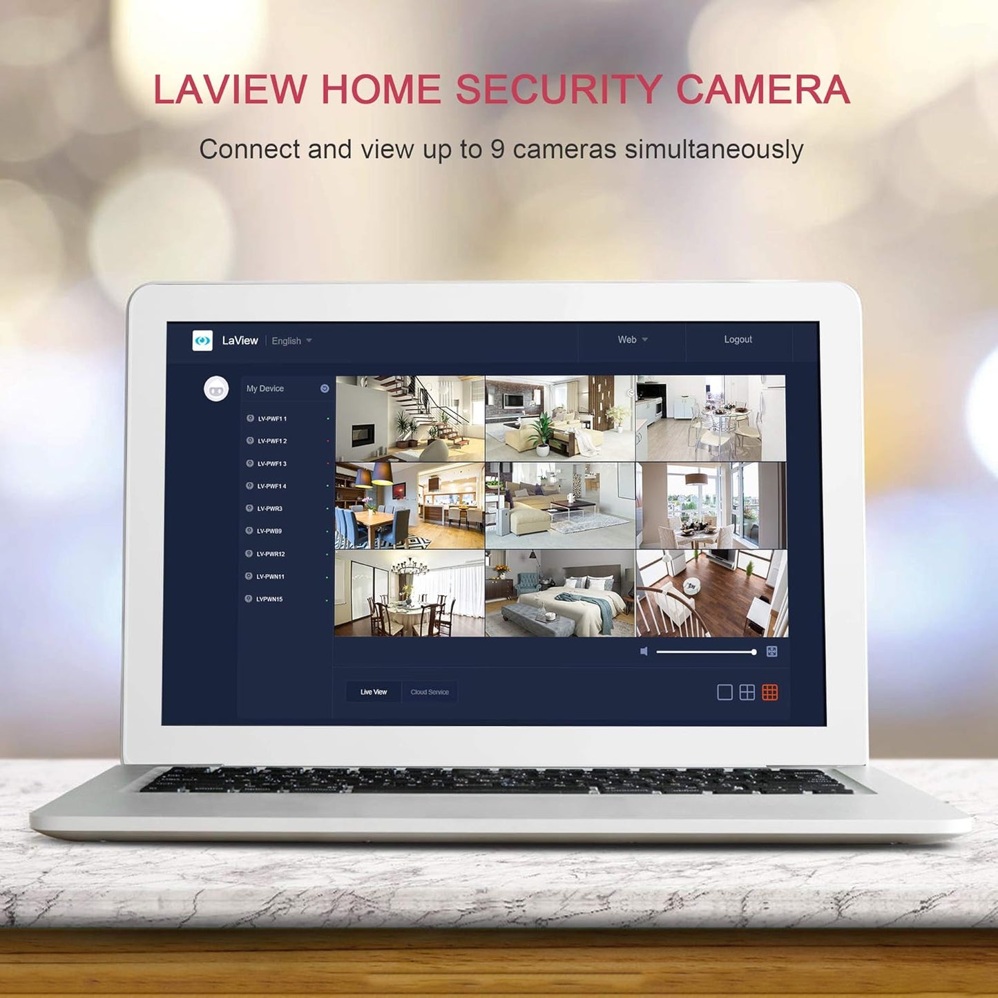 LaView 4pcs, 1080P, Security Cameras Home Security Camera Indoor Wi-Fi Cameras Wired for Pet, Motion Detection, Two-Way