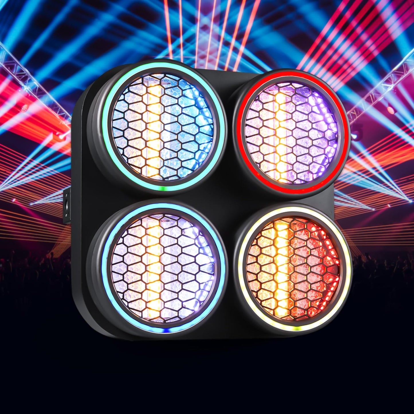 XFALIGHTS COB Stage Lights, RGBWA LED Blinder Spotlight, Par Can Stage Light Retro Matrix Light with Golden Halo Effect, DMX512 Sound-Active Uplighing for Party DJ Party Club Wedding Events