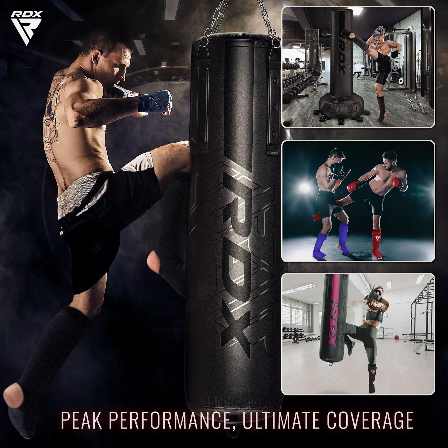 RDX Shin Guards Kickboxing Muay Thai, SATRA Approved, MMA Leg Instep Protection Pads, Sparring Training Martial Arts Boxing, Elasticated Padded Protector, Karate BJJ Taekwondo Gear, Men Women