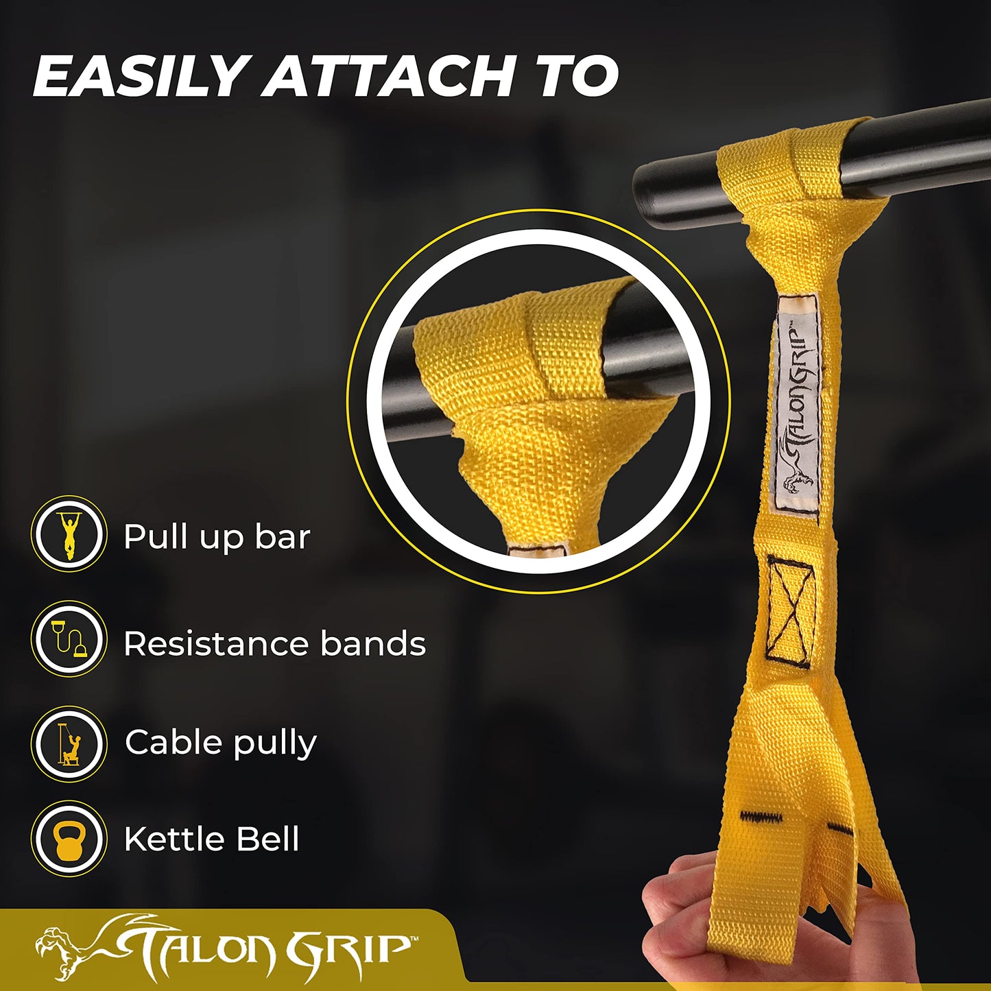Core Prodigy Talon Pull Up Grip Strength Straps - Nylon Finger and Thumb Loops for Grip Training, Rock Climbing, Hand and Arm Strengthener (Black)