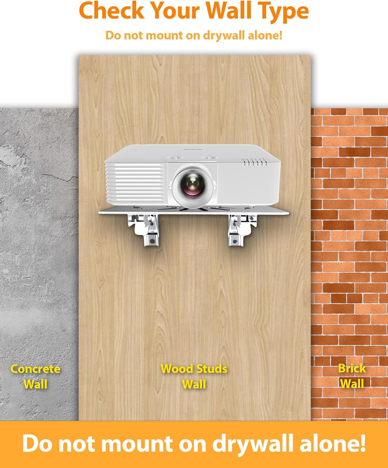 MAWADA PS4, 8.5x7.87 inches, Mini Projectors Shelf for Wall, Foldable Mount with Aluminum Alloy Shelf for Projector