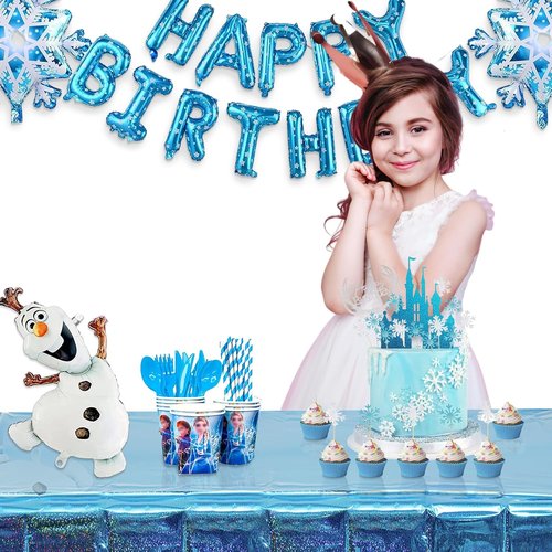 GREATRIL Blue Table Cover | Frozen & Ocean Theme Party Decoration | 54" x 108" - 2 Packs