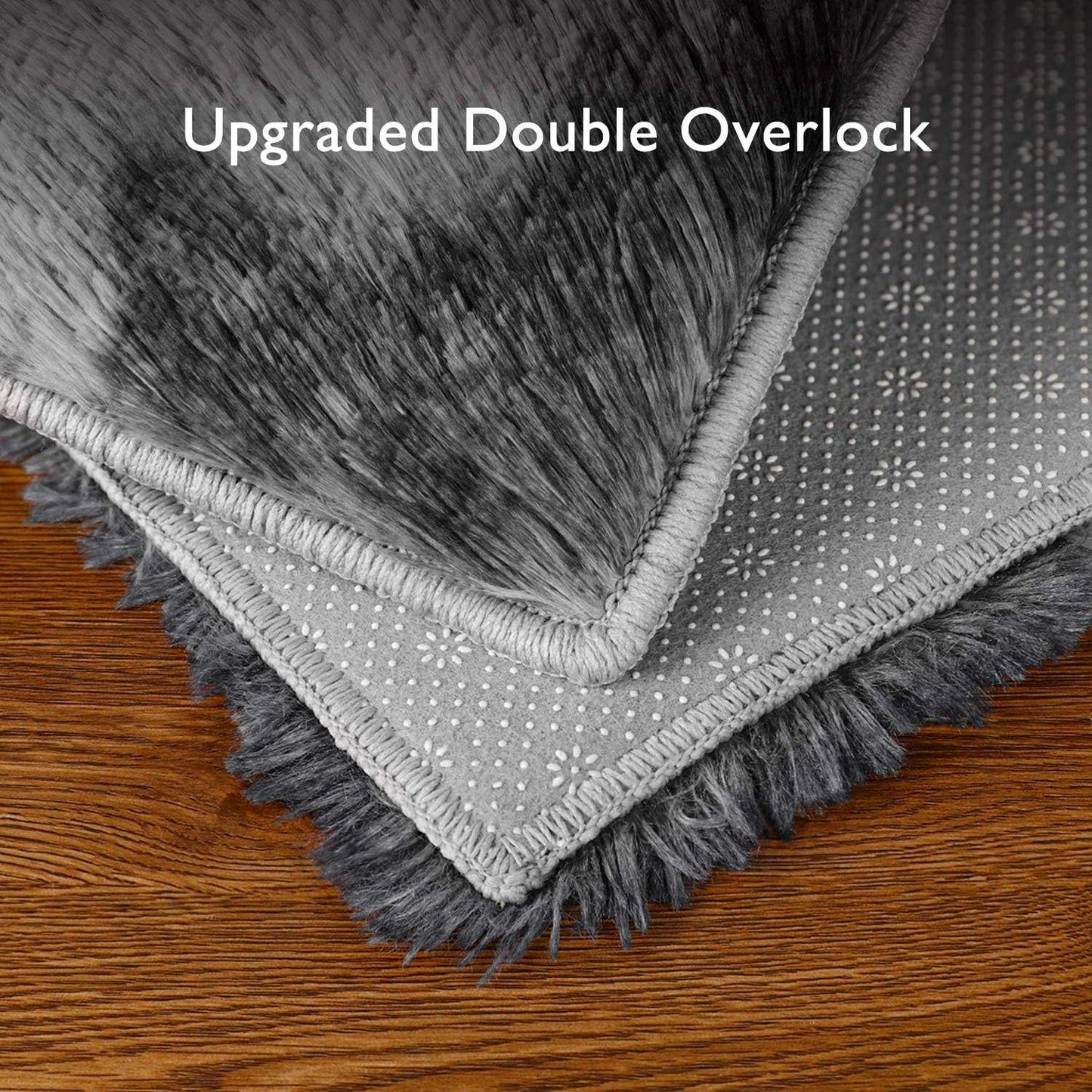 Ophanie Soft Fluffy Shaggy Area Rug - Stylish Tie-Dyed Black & Light Grey | 4x6 Ft for Bedroom & Living Room