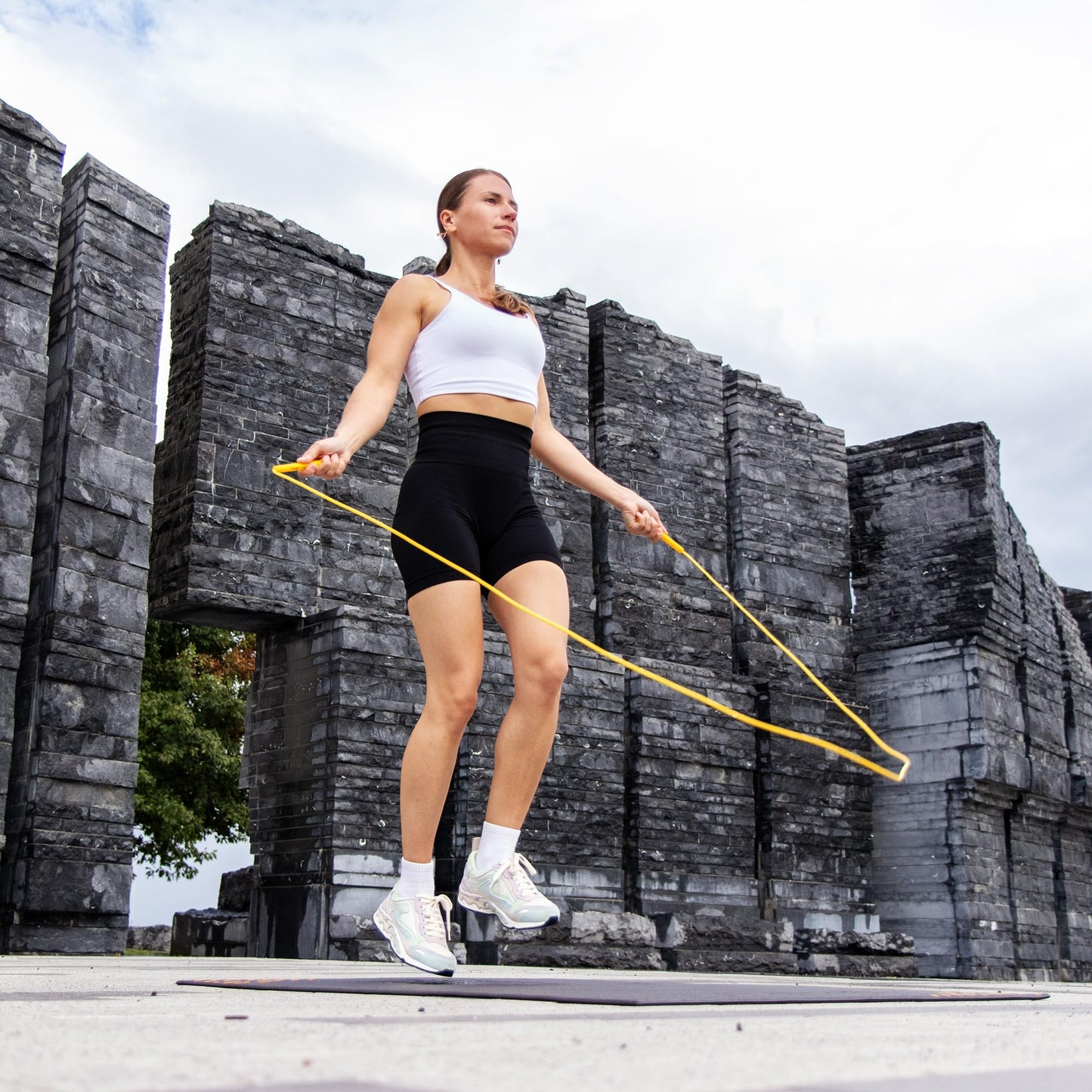 HONOR ATHLETICS Speed Rope, Skipping Rope - Best for Double Under, Boxing, MMA, Cardio Fitness Training Condition - Jump Rope (Yellow, 10 ft rope – (Fits users up to 6'3"))