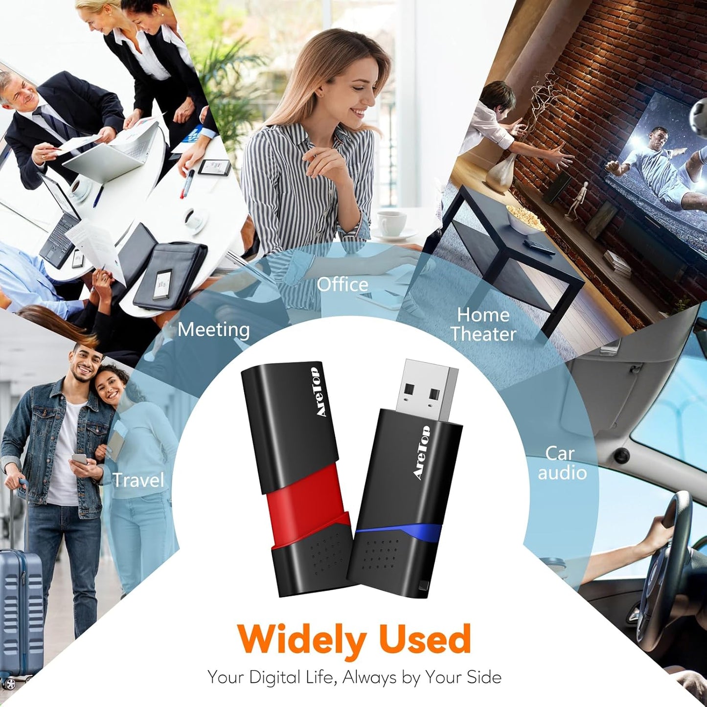 AreTop 8GB 5 Pack FAT32 8GB 5 Pack Flash Drive Thumb Drives Slide Retractable USB Drives Memory Sticks for Data Storage