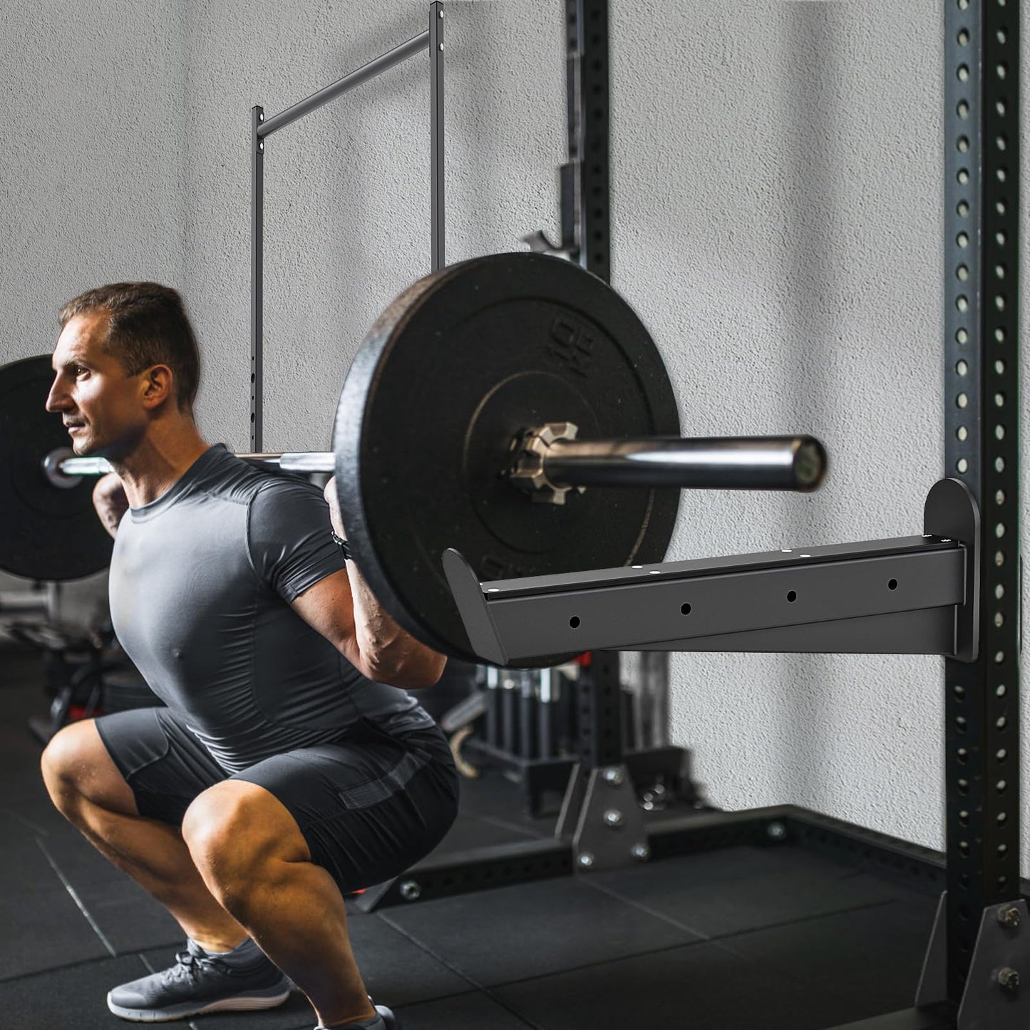 Kipika Strength Training Bundle: Weight Plate Holder & Safety Spotter Arms for Power Cages