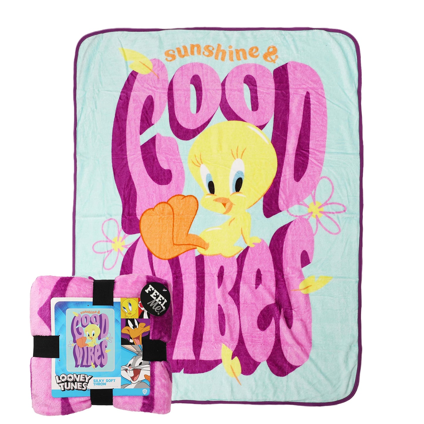 Northwest Looney Tunes Silk Touch Throw Blanket, 46" x 60", Good Vibes