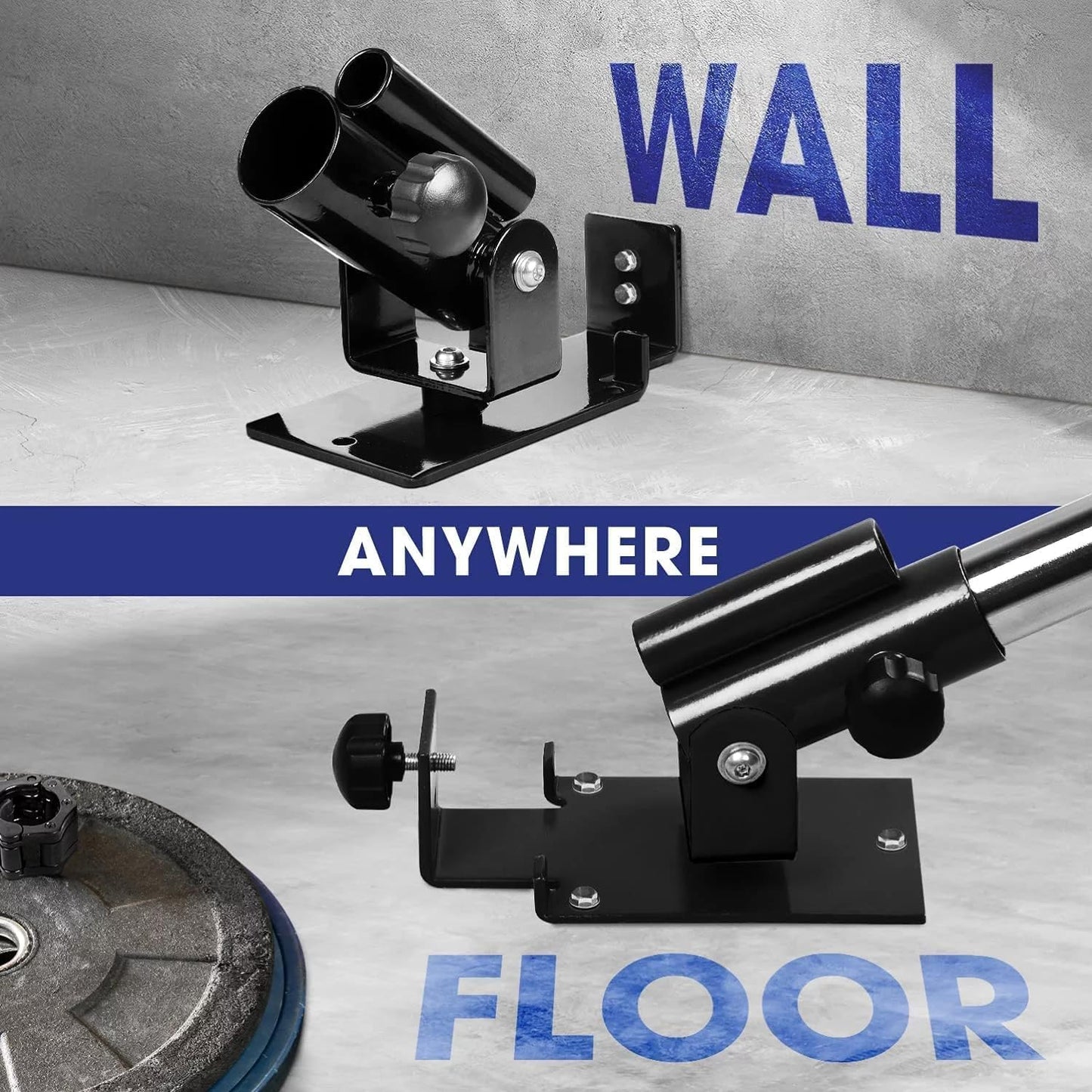 Yes4All Landmine Attachment for 1" & 2" Barbells with Weight Plate Holder, 360 Swivel & Heavy Duty Steel Construction for T-Bar Rows, Presses & Storage, 9.4"x4.9 Sleeve, Black