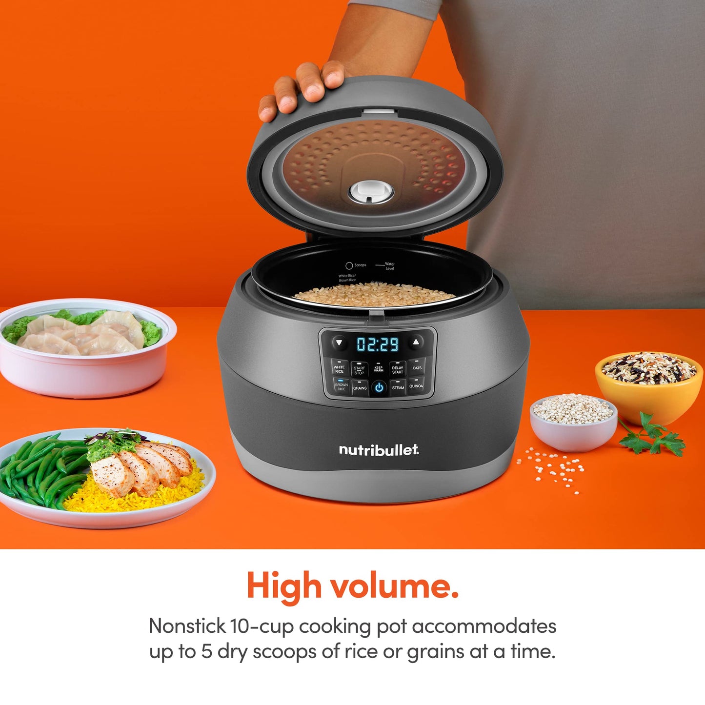 nutribullet EveryGrain Cooker, 11"D x 11"W x 9"H