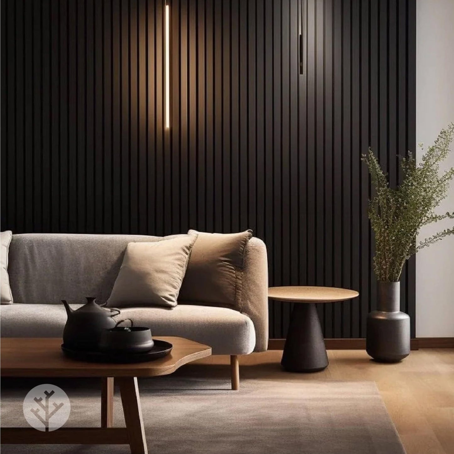 WVH Black Matte Acoustic Slat Wall Panels, Measures 141.73 x 25.20", Smooth Laminate Finish, Interior Decor for Walls & Ceilings, Noise Cancelling & Sound Absorbing for Home, Office & Bedroom, 2pcs