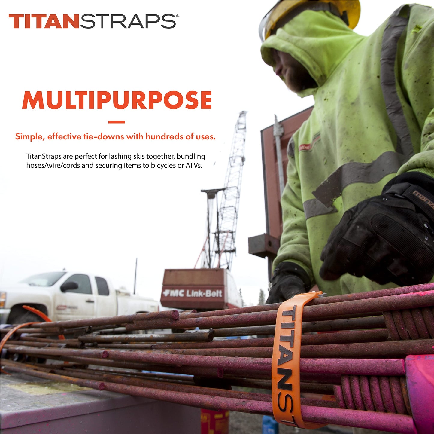 Titan Industrial Straps – Strong & Simple Tie-Downs for Construction (Welders, DIY Home) & 1st Responders – 3 Year Warranty, Batch Tested – 70 lb. Working Load, 25" Length, Black, 2-Pack