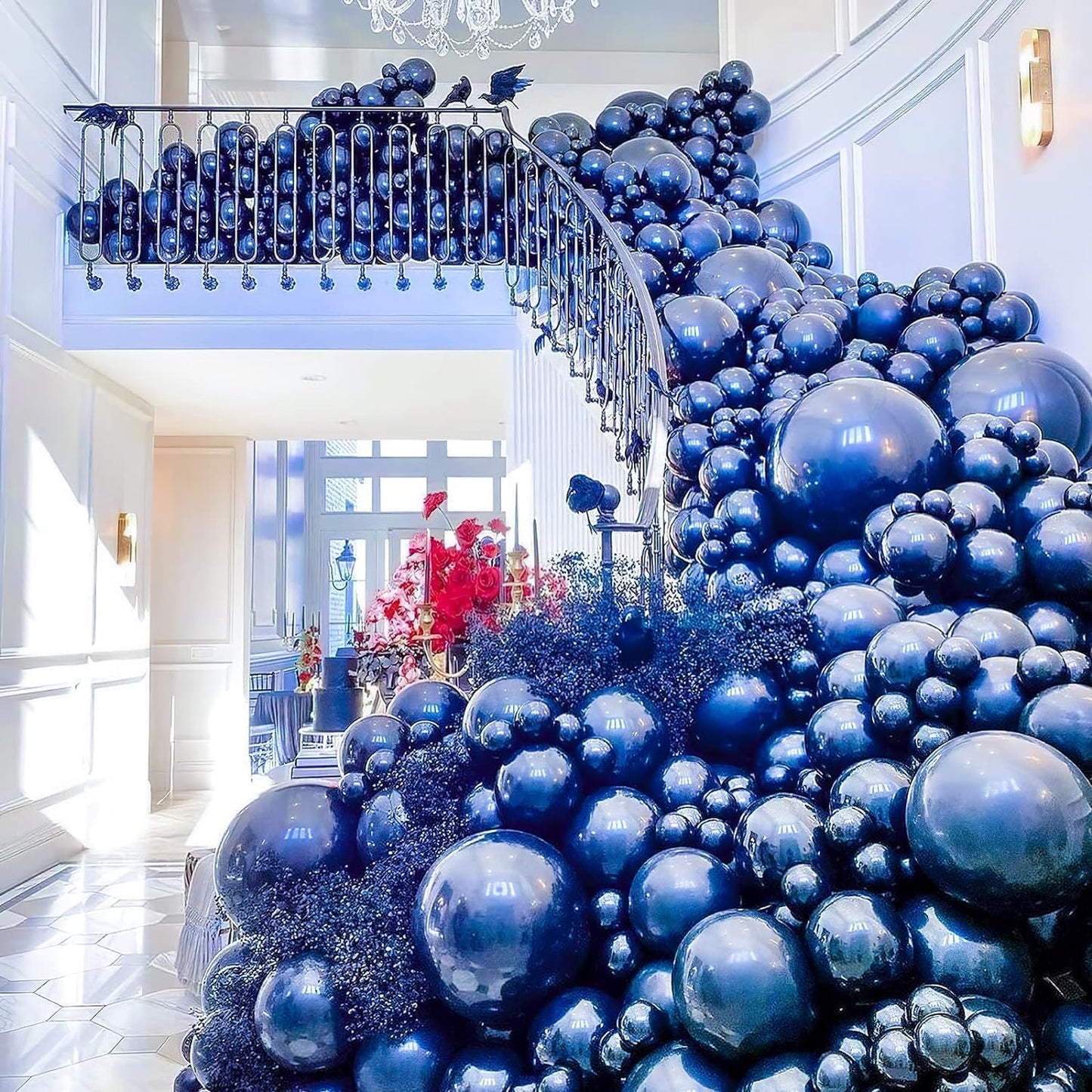 PartyWoo 12-Inch Pearl Azure Blue Balloons - Perfect for Birthday, Baby Shower & Wedding Decor