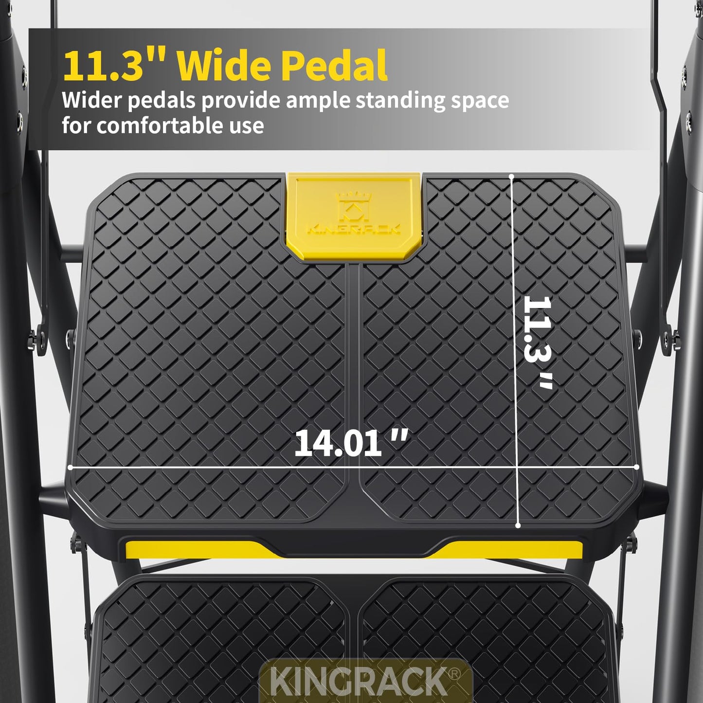 KINGRACK 5 Step Ladder, Sturdy Steel Step Stool with Anti-Slip Wide Pedals, Handrail, Safe-Lock Design, 800lbs Folding Portable Ladder for Multi-Purpose, Home, Kitchen