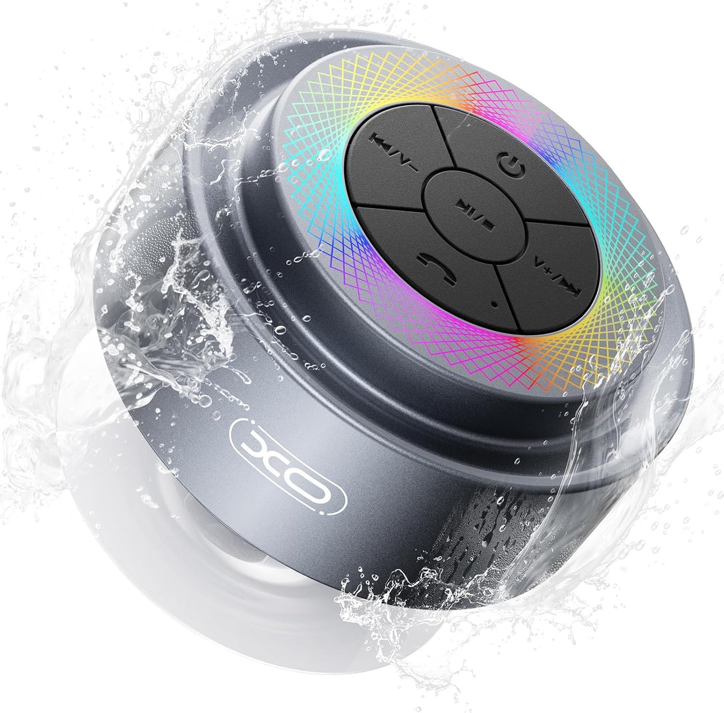 XO Simple is Beauty IP67 Bluetooth Shower Speaker,XO Portable Shower Speakers Waterproof with Suction Cup,Built-in Mic