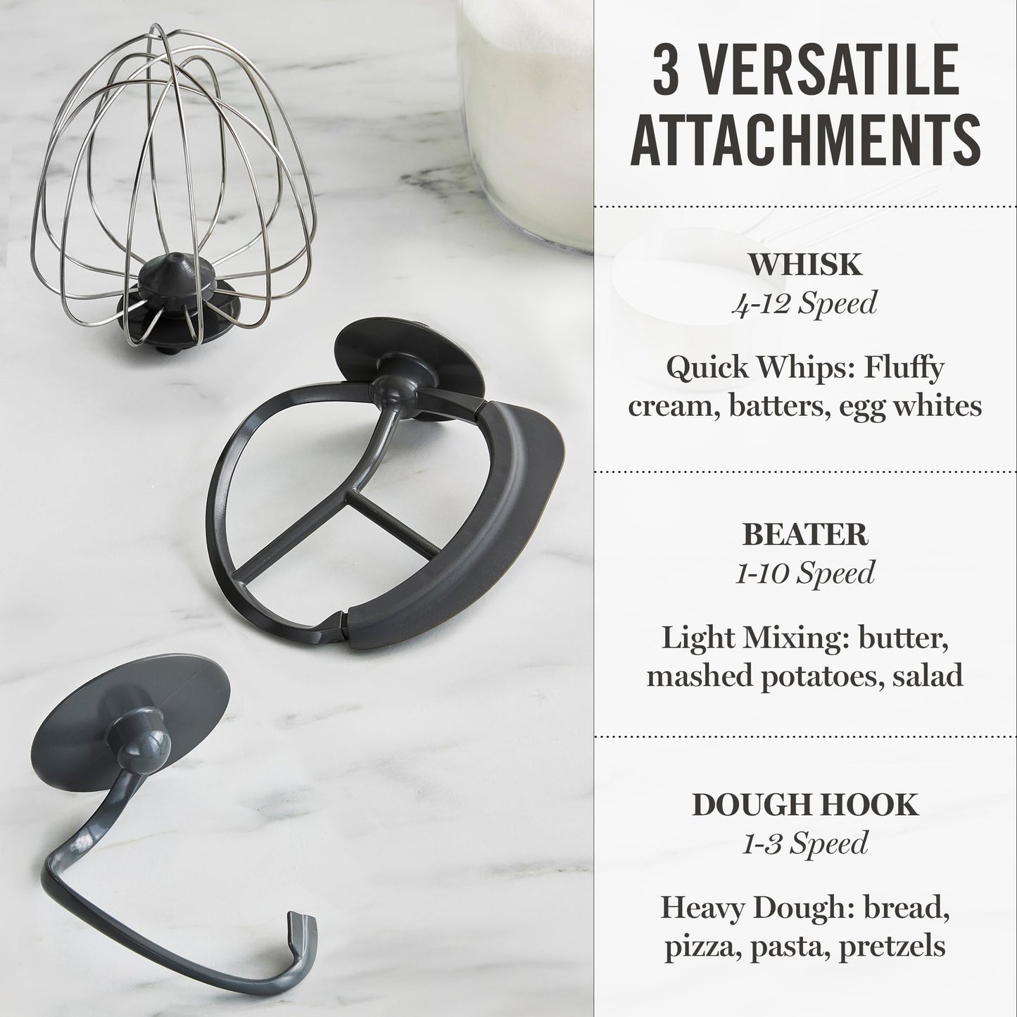 Martha Stewart 5.3Qt Stand Mixer, 12-Speed Tilt-Head Electric Kitchen Mixer with Stainless Steel Bowl, Dough Hook, Whisk & Beater, Splash Guard, Ideal for Baking Bread, Cake & Whipping, Caviar Gray
