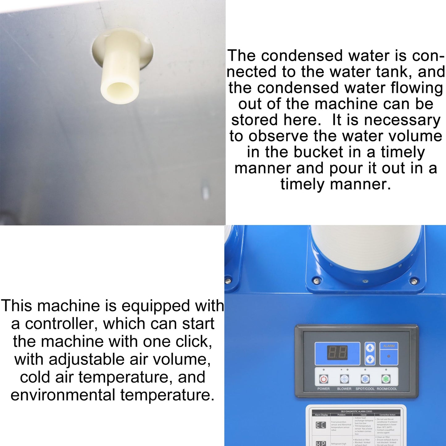 HQHAOTWU Industrial Air Conditioner Outdoor Indoor Spot Mobile Air Cooler 580m³/h Commercial Aircon with Two Outlet Tubes 110V