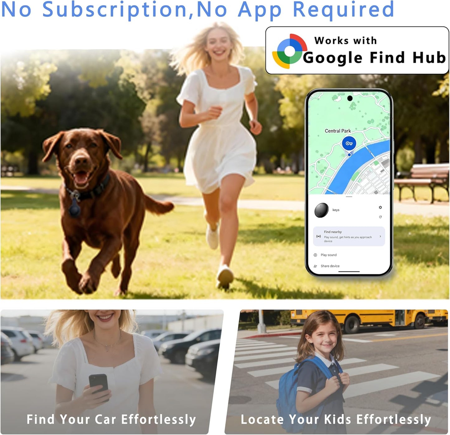 Naibudx 1-Year Car GPS Tracker No Subscription fees Required, Ultra-Strong Magnetism, mini-Sized and Portable, with a