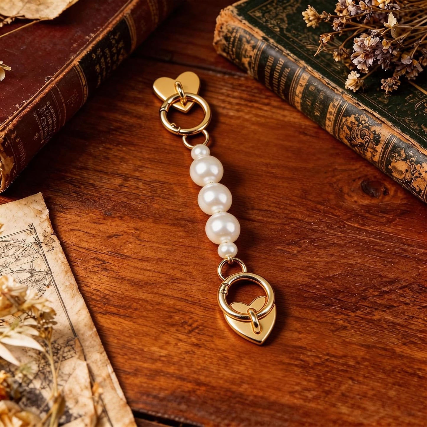 Y2k Metal Strap for Kindle - Pearl Alloy Grip Chain Charm Bracelets Accessories for E-Readers, Book Lovers Device Hand