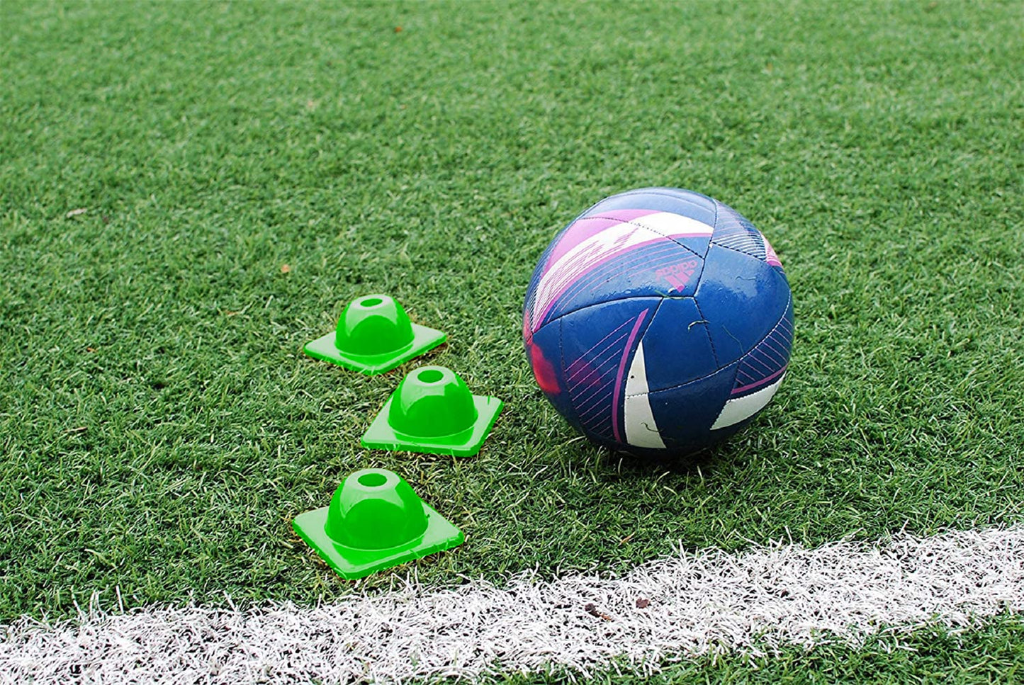 Versatyle 2in Heavy Duty Agility Training Cones for Soccer, Football, Basketball & Sports Drills, Flexible Motorcycle & Traffic Training Cones, Durable, Versatile, High Visibility (Set of 12, Green)